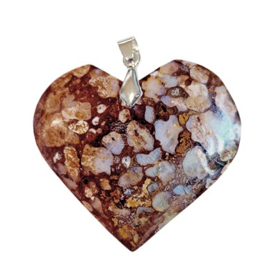 Pendentifs Opale Noire & Blanche Cœur