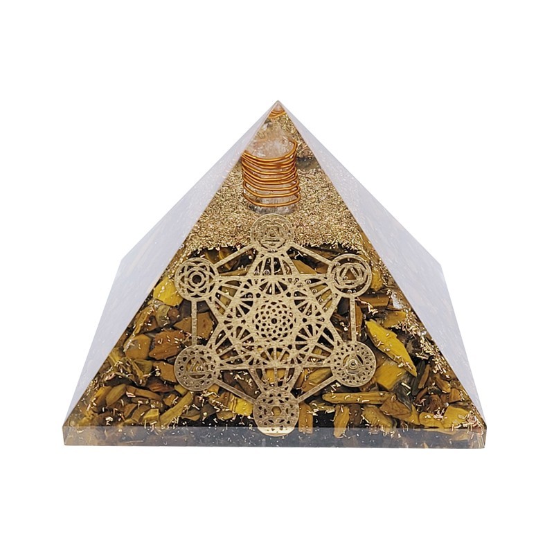 Pyramides Œil de Tigre Orgonite 7.5 cm