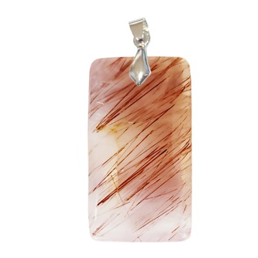 Pendentif Quartz à Inclusions de Rutile Rectangle