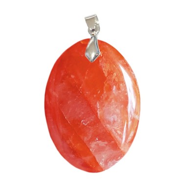 Pendentifs Quartz Hématoïde Orangé Ovale
