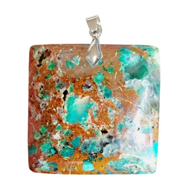 Pendentifs Chrysocolle Multicolore Carré