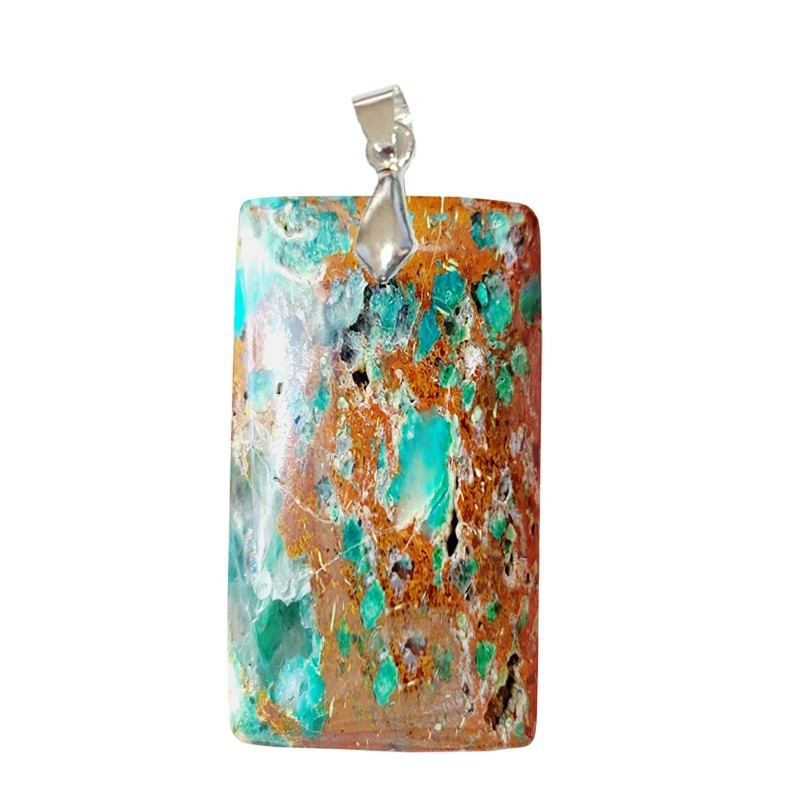 Pendentifs Chrysocolle Multicolore Rectangle