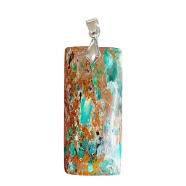 Pendentifs Chrysocolle Multicolore Rectangle Fin