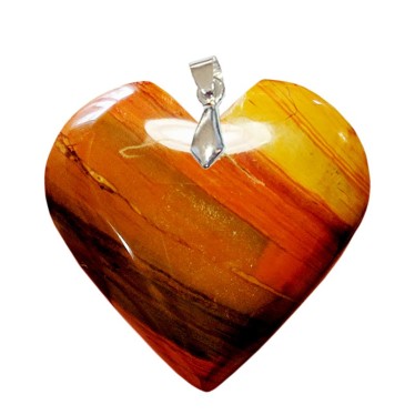 Pendentif Jaspe Multicolore Cœur