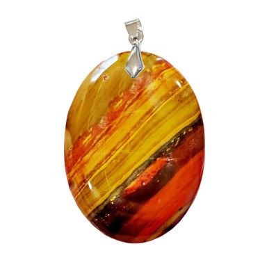 Pendentif Jaspe Multicolore Ovale