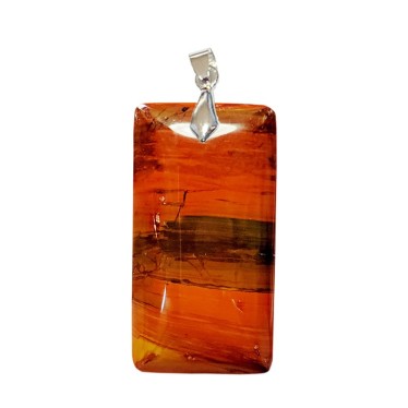 Pendentif Jaspe Multicolore Rectangle Fin