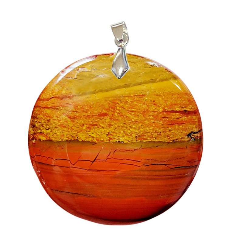 Pendentif Jaspe Multicolore Rond
