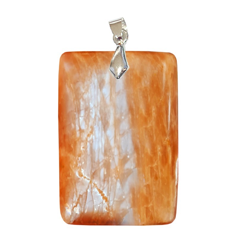 Pendentifs Feldspath (Microcline) Orangé EXTRA Rectangle