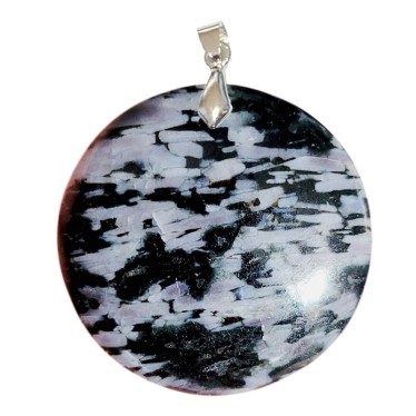 Pendentifs Gabbro Rubané Rond