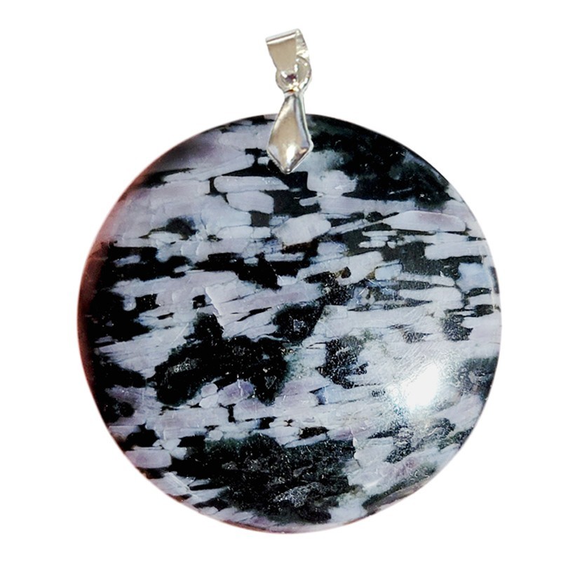 Pendentifs Gabbro Rubané Rond