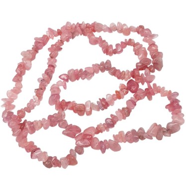 Fils Baroque Quartz Rose de Madagascar Longueur 83 cm