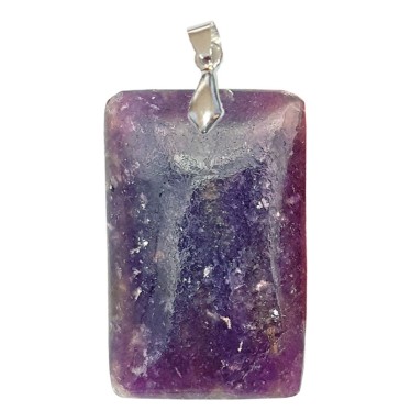 Pendentifs lépidolite de Madagascar Rectangle