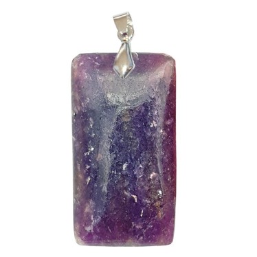 Pendentifs lépidolite de Madagascar Rectangle Fin