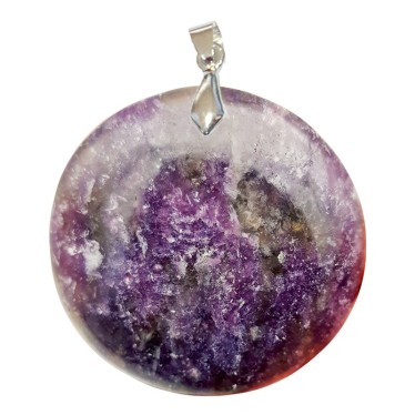 Pendentifs lépidolite de Madagascar Rond
