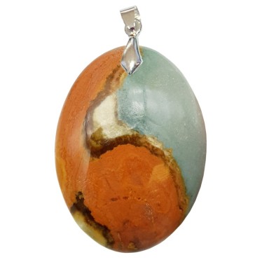 Pendentif Jaspe Polychrome (Imprimé) Ovale