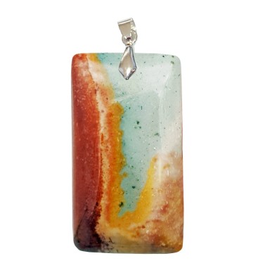 Pendentif Jaspe Polychrome (Imprimé) Rectangle Fin