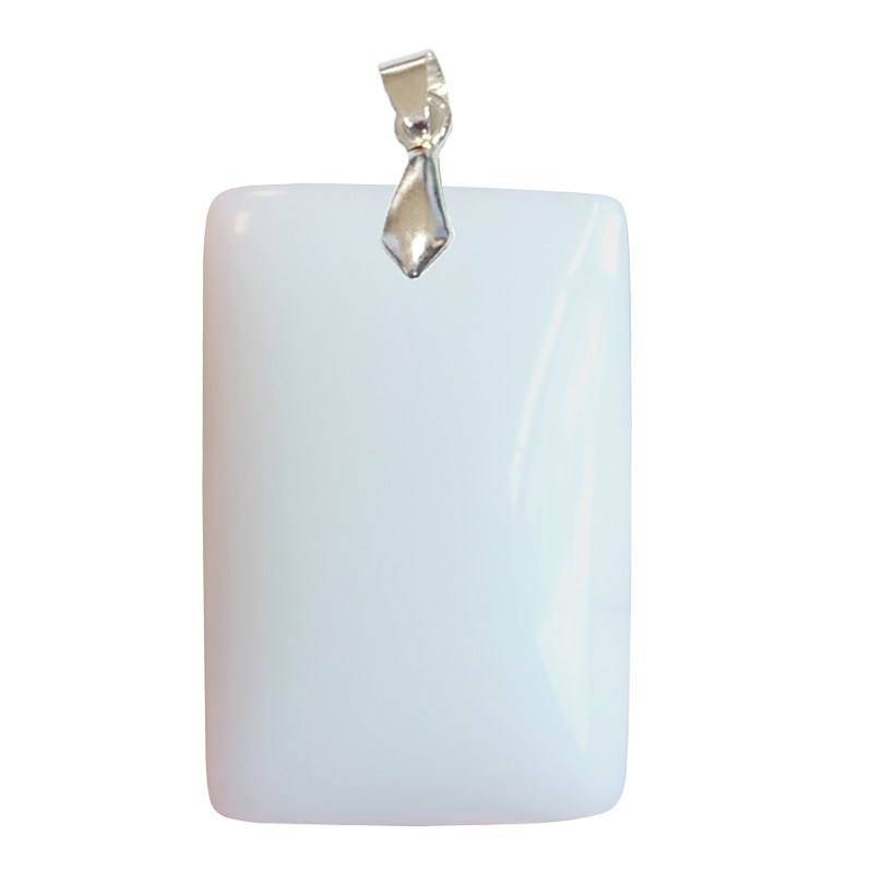 Pendentifs Opale Blanche Rectangle
