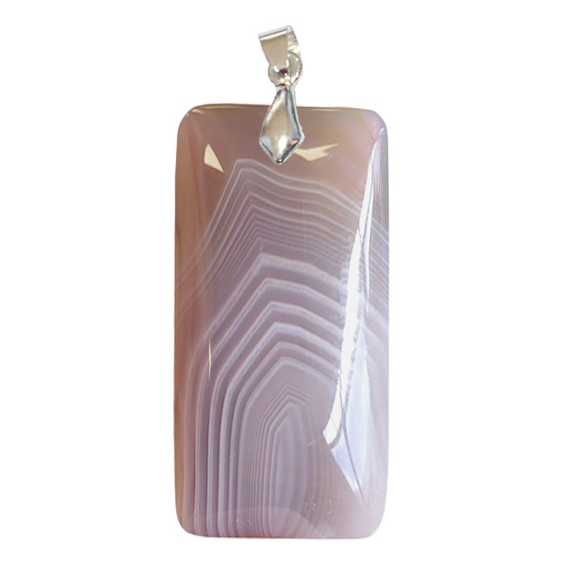Pendentifs Agate Rubanée Rectangle Fin