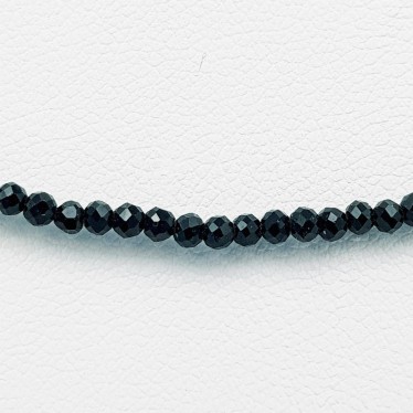 Colliers Spinelle Noire Facettées avec Fermoir & Chaînette Argent 925
