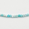 Colliers Amazonite Facettées avec Fermoir & Chaînette Argent 925