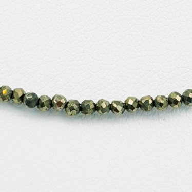 Colliers Pyrite Facettées avec Fermoir & Chaînette Argent 925
