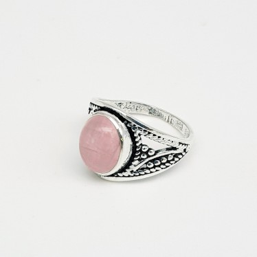 bague Quartz Rose & Argent 925