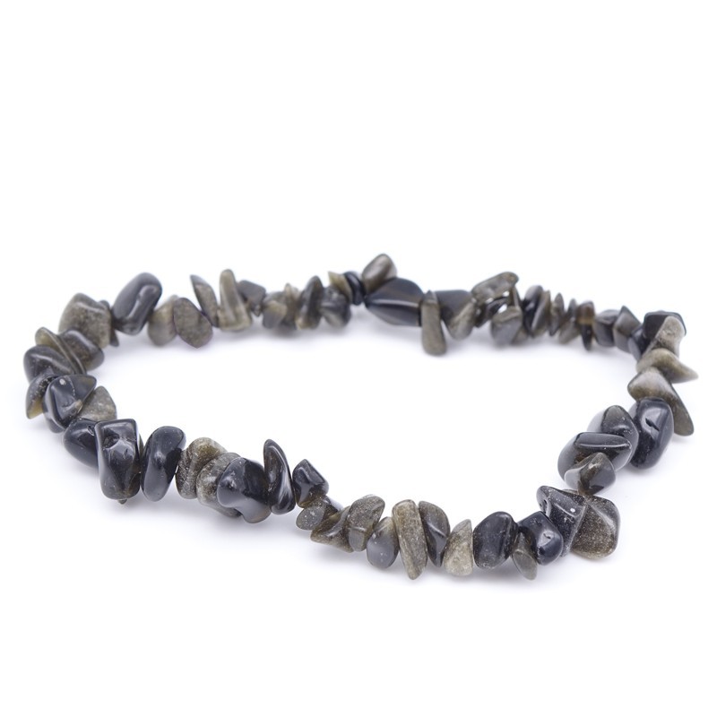 Bracelet Obsidienne Dorée Baroque