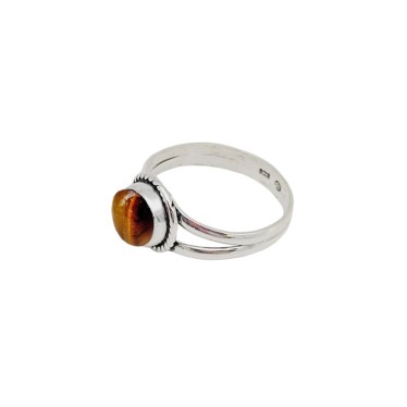 Bague Œil de Tigre & Argent 925