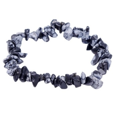 Bracelet Baroque en Obsidienne Neige