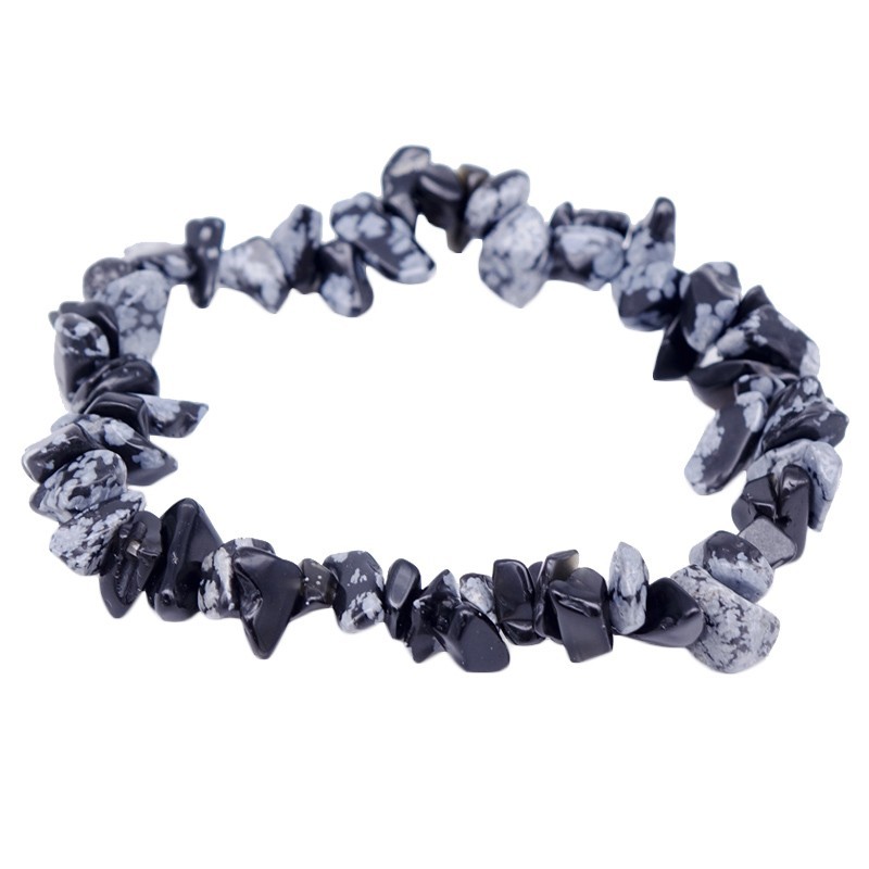 Bracelet Baroque en Obsidienne Neige