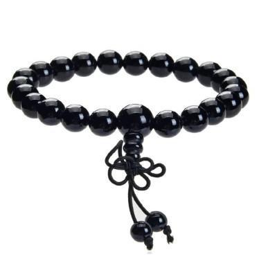 Bracelet Onyx Noir Mala Billes 8 mm