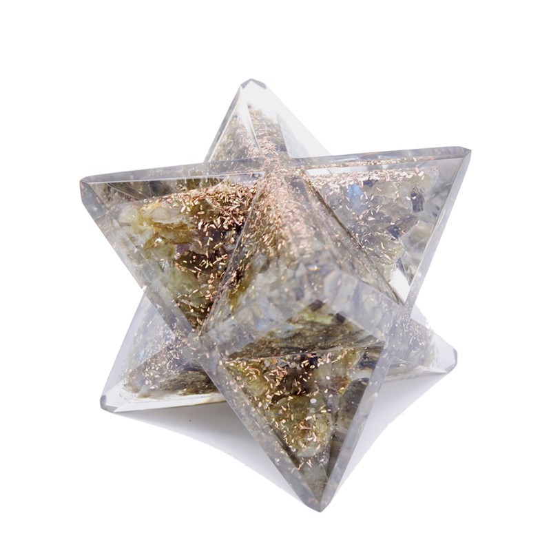 Etoiles de Merkaba Orgonite Labradorite 10 x 6 cm
