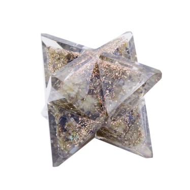 Etoiles de Merkaba Orgonite Labradorite 10 x 6 cm
