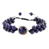 bracelet Lapis Lazuli Billes Tressées 6 mm