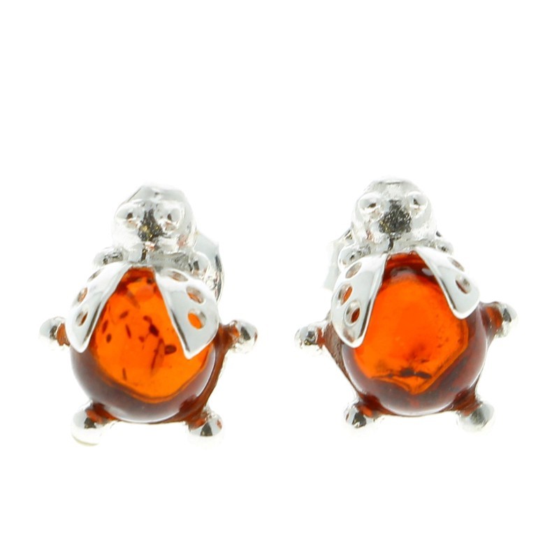 Boucles d'Oreilles Ambre & Argent 925