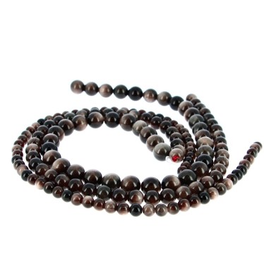Perles Obsidienne Argentée
