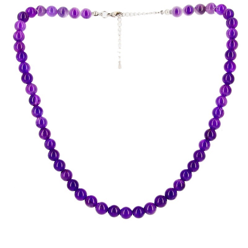 Collier Améthyste EXTRA Billes 8 mm