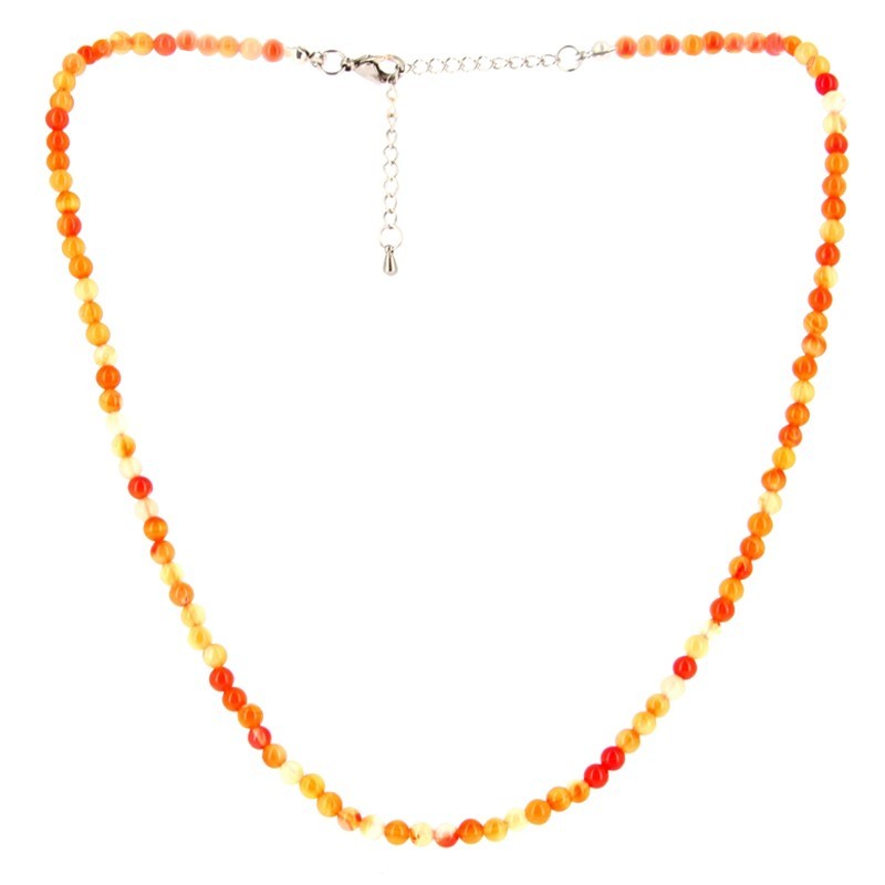 Collier Cornaline Billes 4 mm