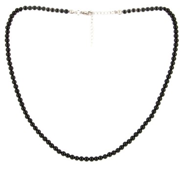 Collier Onyx Noir Billes 4 mm