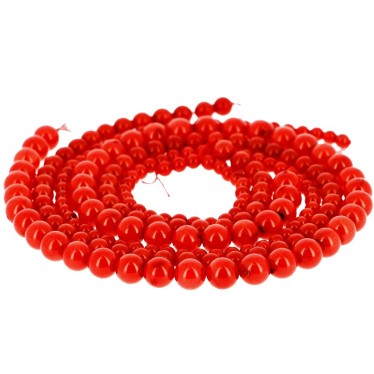 Perles Corail Rouge (Teinté)