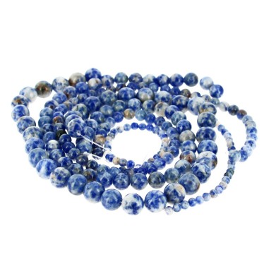 Perles Jaspe Points Bleus...