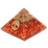 Cornaline Pyramides Orgonite Arbre de Vie 7.5 cm