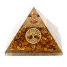 Œil de Tigre Pyramides Orgonite Arbre de Vie 7.5 cm