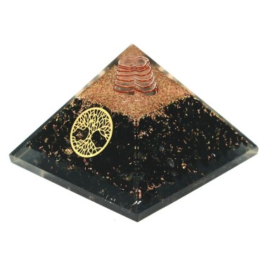 Tourmaline Noire Pyramides Orgonite Arbre de Vie 7.5 cm