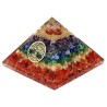 7 Chakras Pyramides Orgonite Arbre de Vie 7.5 cm