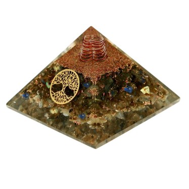 Labradorite Pyramides Orgonite Arbre de Vie 7.5 cm