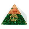 Véritable Malachite Pyramide Orgonite Arbre de Vie 7.5 cm