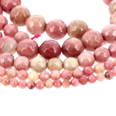Perles Rhodonite Rose Facettées