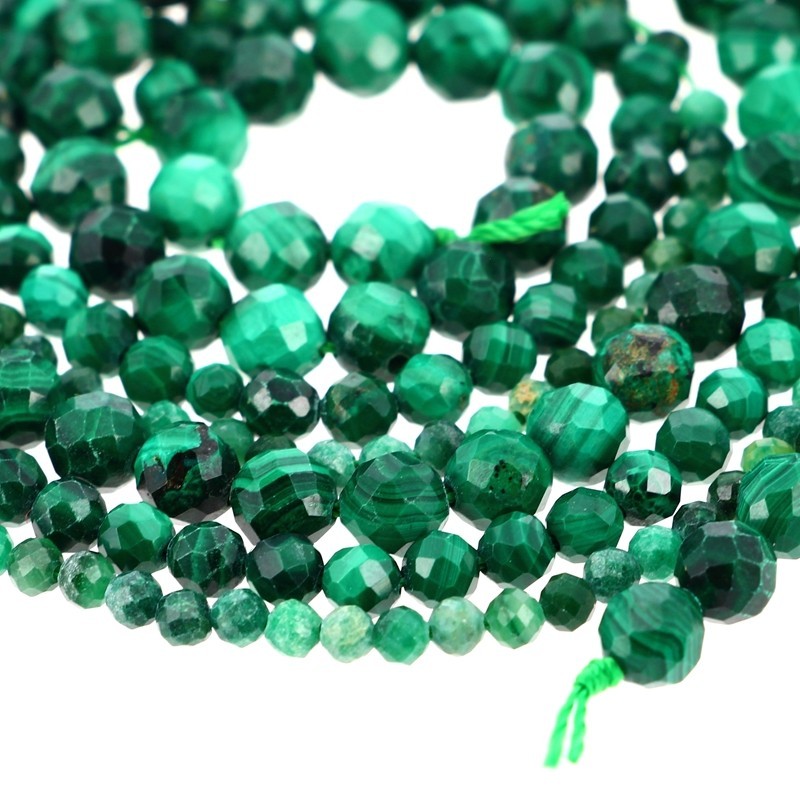 Perles Véritable Malachite Extra Facettées