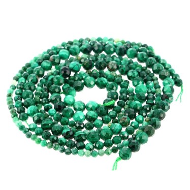 Perles Véritable Malachite Extra Facettées